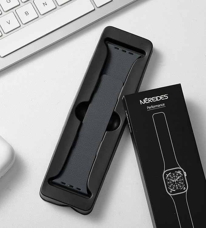 Magnetic Silicone Band Compatible with Apple Watch Band Ultra 3/2/1 & SE 3/2/1 & Series 11 10 9 8 7 6 5 4 3 49mm 46mm 45mm 44mm Strong Magnetic Clasp, Waterproof & Adjustable (Grey)