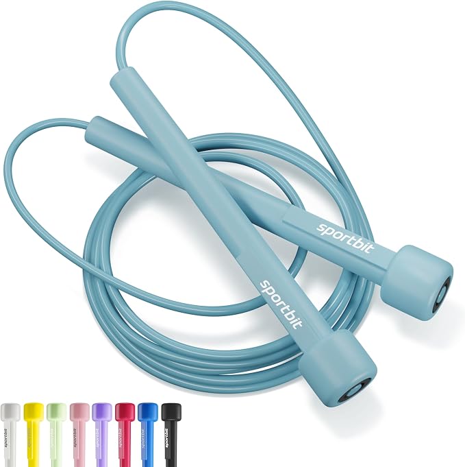 SPORTBIT Adjustable Jump Rope for Fitness and Exercise | Fitness and Exercise, Cardio, Boxing, and Weight Loss, Speed Rope, Men & Women