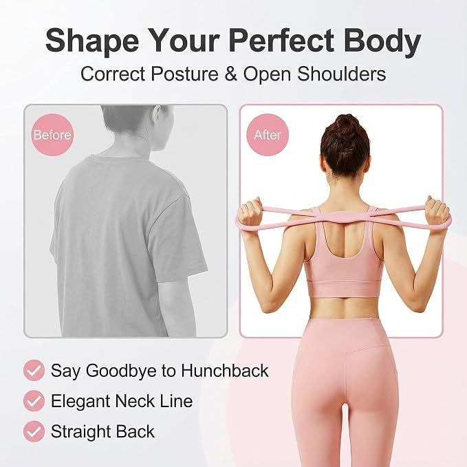 Resistance Bands, Figure 8 Resistance Bands for Women Men, 8 Shaped Resistance Rubber Band for Arms, Back, Shoulder Stretch with Handles, Not Break, Portable
