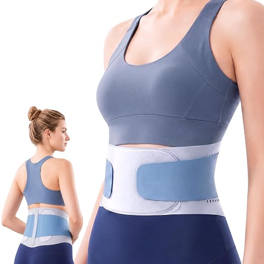 Ultra-Thin Lower Back Support Belt for Sciatica Pain Relief Brace | Breathable,Ergonomic Curve Panel,Adjustable Lumbar Support for Men & Women Sitting, Working and Sports.Fits:Waist 37.4-40.9"
