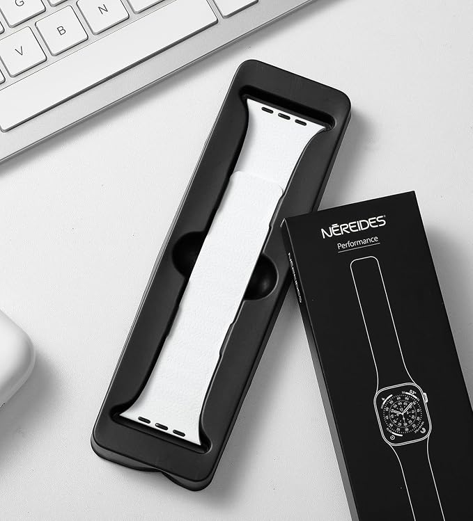 Magnetic Silicone Band Compatible with Apple Watch Band 42mm 41mm 40mm 38mm Series 11 10 9 8 7 6 5 4 3 & SE 3/2/1 Strong Magnetic Clasp, Waterproof & Adjustable (White)
