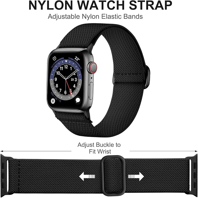 Adorve Stretchy Band Compatible with Apple Watch Bands Ultra 3/2/1 49mm 46mm 45mm 44mm 42mm 41mm 40mm 38mm Men Women, Soft Nylon Elastic Braided Strap Fits for iWatch Series 11/10/9/8/7/6/5/4/3/SE3-1