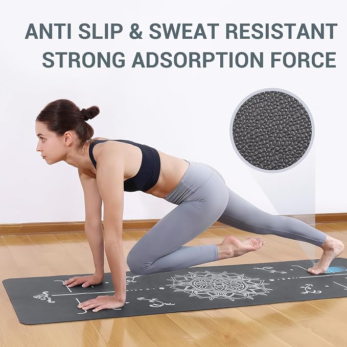Avoalre Yoga Mat Foldable - Textured Non Slip Exercise Mat -Travel Lightweight Hot Yoga Mat with Carry Bag for Pilates & Home Workouts (72" L x 32" W x 3mm Thick)