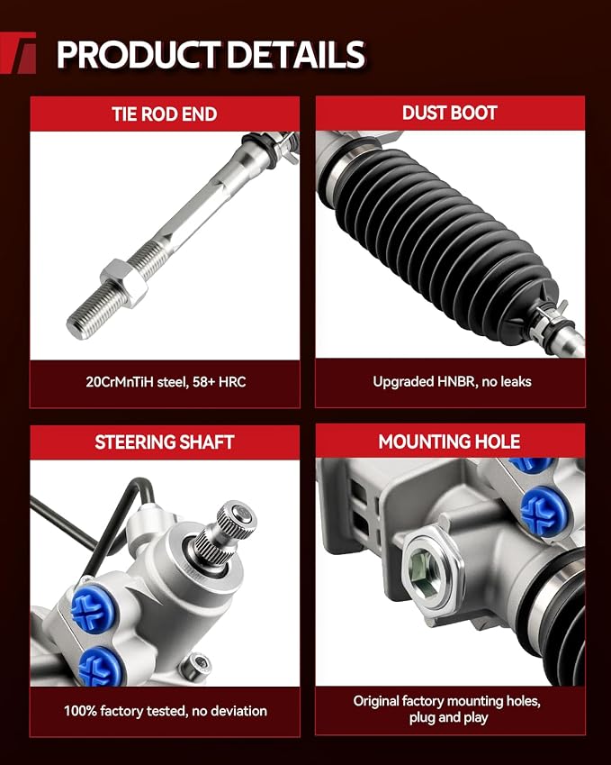 Torchbeam Power Steering Rack & Pinion Assembly Fit for 2002-2006 XL-7, 1999-2005 Grand Vitara, Hydraulic System Steering, Replaces OEM 26-8000