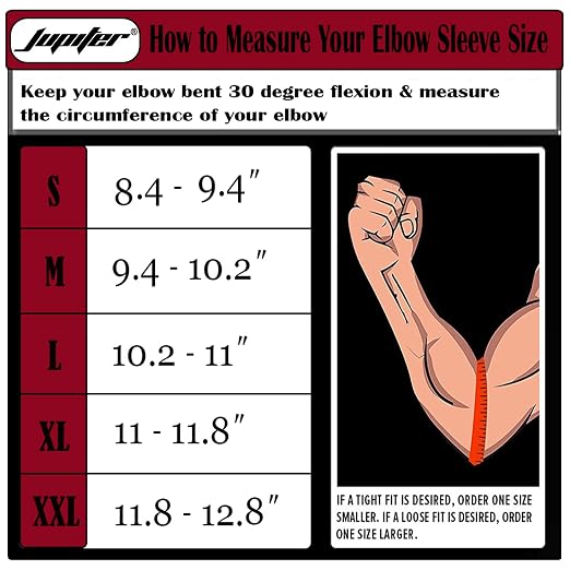 Jupiter Elbow Sleeves (Pair),Support for Squat,Weightlifting,Powerlifting,Basketball and Tennis,5mm Neoprene Compression Brace for Both Women and Men (XX-Large)