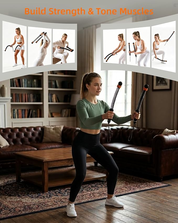 Pinailon Ropeless Battle Ropes Portable Cordless Strength Home Gym Black | Workout Exercise Rope for Strength Building, Heavy Duty, HIIT & Low-Impact Aerobic Training for Men & Women