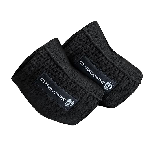 Gymreapers Elbow Compression Cuff for Weightlifting, Powerlifting – Support & Relief for Tendonitis, Stability, Tennis Elbow, Strength Training & Injury Recovery (Black, 10")