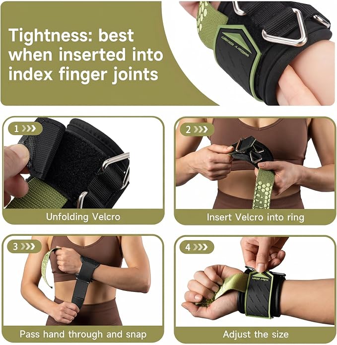 Drip Glue Non-Slip Wrist Straps for Weightlifting, 2-in-1 Lifting Straps with D Rings for Cable Machine Workout, 10mm Neoprene Padded Wrist Wraps for Weight Lifting Deadlift