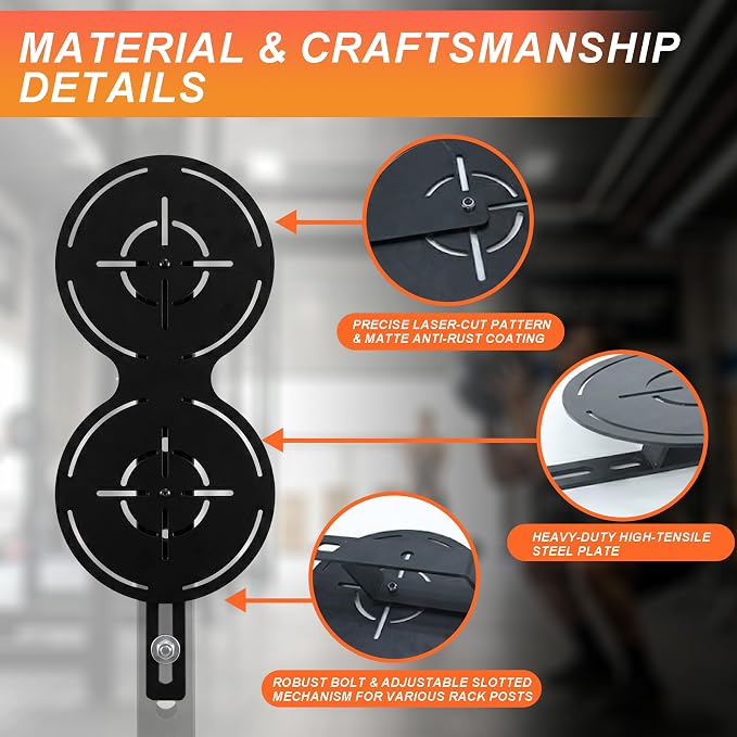 Wall Ball Target for Power Racks, Heavy-Duty Medicine Ball Target Plate with Crosshair Design, Fits 2x2 and 3x3 Squat Racks with 5/8" Holes, Includes Mounting Hardware and Wrenches