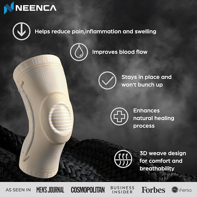 NEENCA Professional Knee Brace, Medical Knee Support for Women & Men Relief | Patented Patella Gel Pad & Side Stabilizers, Compression Sleeve for Knee Pain, Swelling, ACL, PCL, Arthritis, Sports, Workout