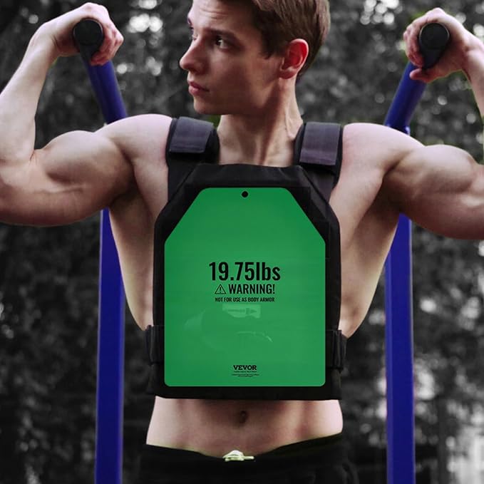 VEVOR Weight Vest Plates, 5.75/8.75/14.5/19.75 LB Pairs, Premium Steel Weighted plates, Additional Weight for Weight Vests, for Strength Training, Running, Fitness, Heavy Workouts