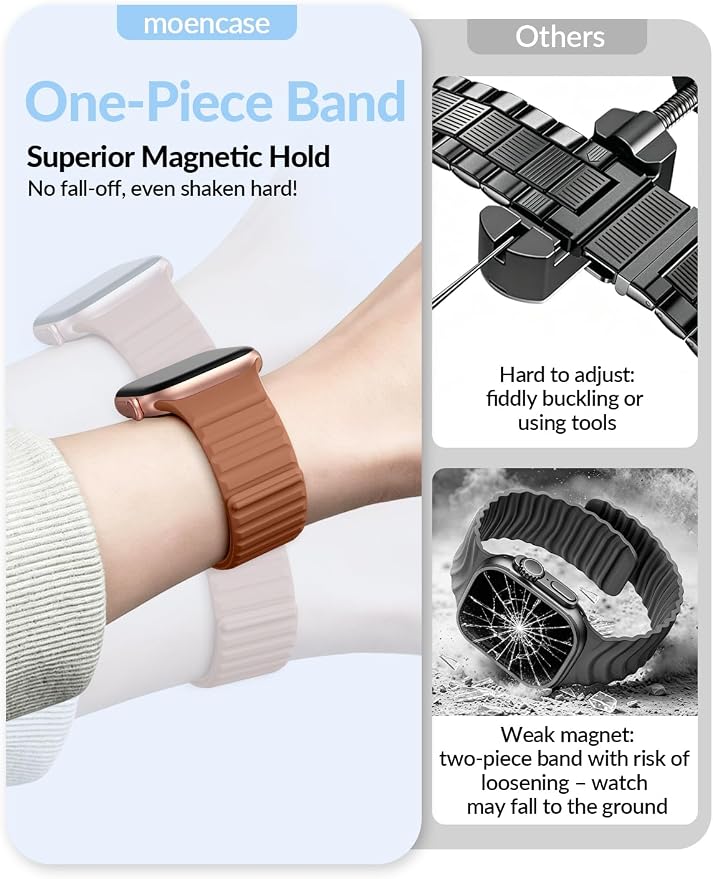 Patented Magnetic Silicone Sport Band for Apple Watch Bands for Women Men | Soft Silicone Solo Loop 40mm 38mm 41mm 44mm 45mm 42mm 49mm, Sport Strap for iWatch Series 11 10 9 8 7 6 5 4 3 2 1 SE Ultra
