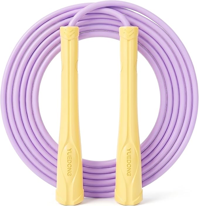 YUEDONG Women's Silent Jump Rope, Adjustable PVC Rope for Apartment Fitness | Whisper-quiet rotation, adjustable tangle-free PVC rope, ergonomic grip, carry pouch, for apartment cardio and home workouts