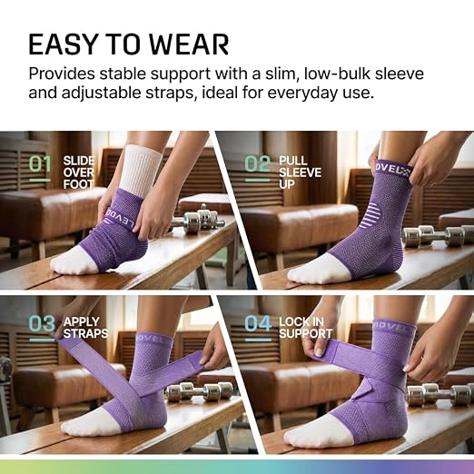 Modvel Foot & Ankle Brace Socks with Adjustable Support Strap – Compression Sleeve for Sprained Ankle, Plantar Fasciitis Relief Tendonitis & Arthritis, Stabilizing Foot & Ankle Support for Women & Men