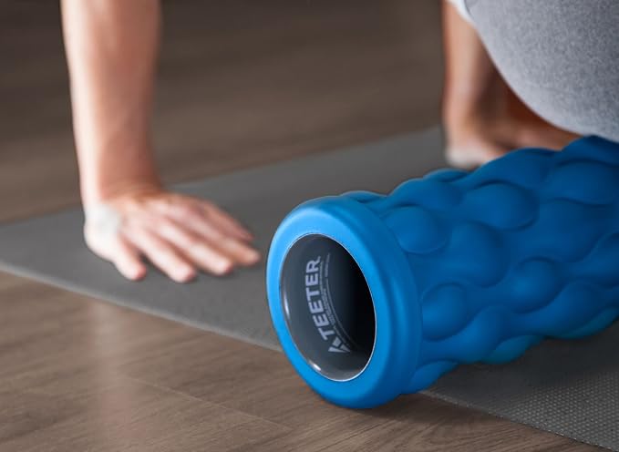 Teeter Massage Foam Roller - Textured for Deep Tissue Muscle Relief to Boost Recovery, Flexibility, Mobility - Back Pain Relief, Sports Massage, Myofascial Release