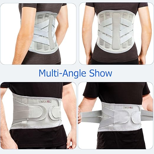 TESETON Back Brace for Lower Back Pain Men Women 05-L | Lumbar Support Belt for Lower Back Pain with 3-Layer Adjustable Straps, Mesh for Herniated Disc,Sciatica,Scoliosis