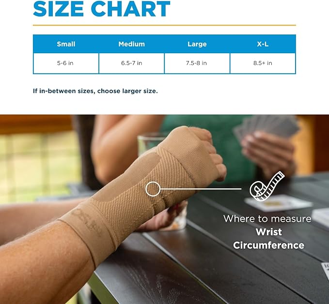 OrthoSleeve WS6 Compression Wrist Sleeve/Carpal Tunnel Wrist Brace, Supports Pain and Strain and Fatigue