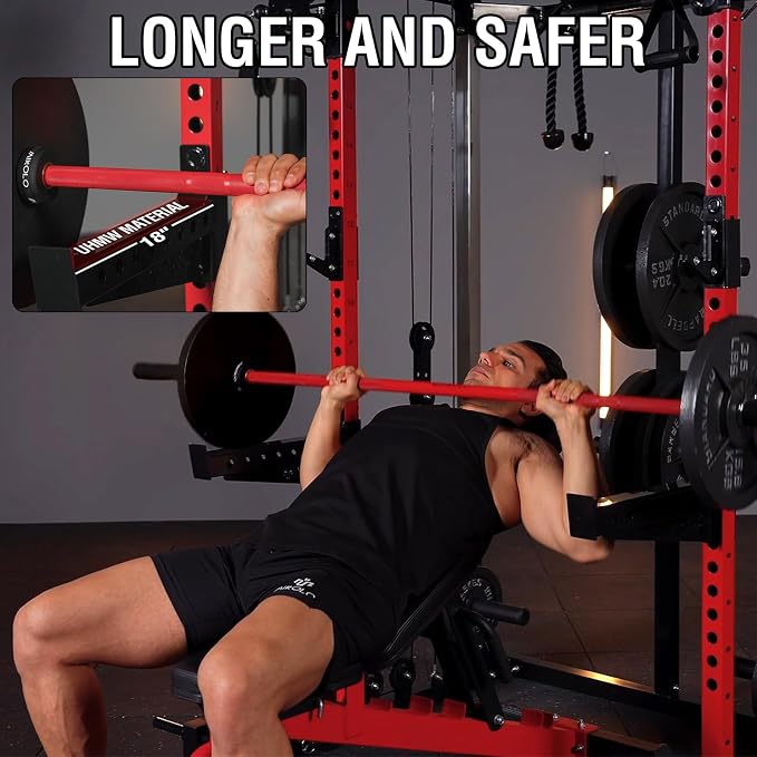 Mikolo Power Cage, 2000LB Power Rack with Independent Dual Pulley System, Multi-Function Home Gym Workout Machine for Cable Crossover and Squat