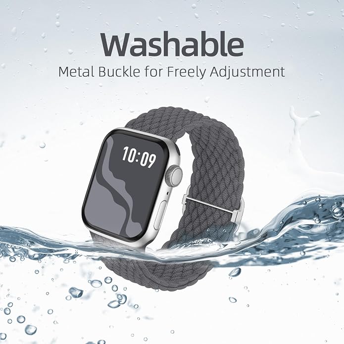 4 Pack Braided Stretchy Bands Compatible with Apple Watch 40mm 41mm 38mm 42mm 44mm 45mm 46mm 49mm Women Men, Breathable Nylon Elastic Daily Use Straps for iWatch Series 11/10 9 8 7 6 5 4 3 SE/Ultra 2