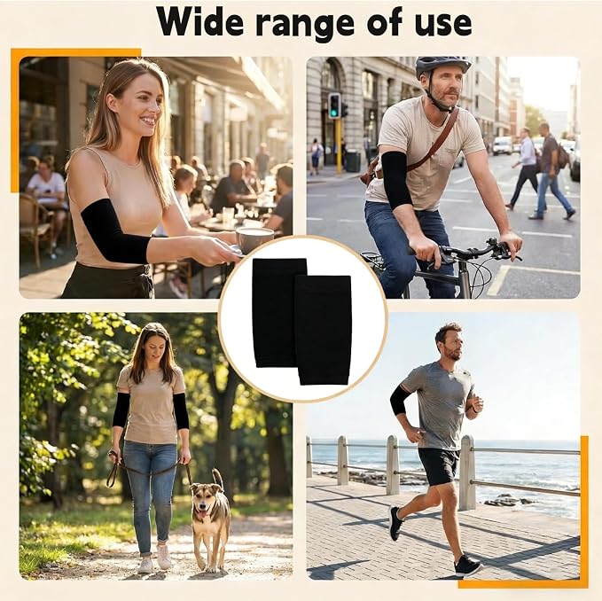 Tattoo Cover Up Sleeves 2 Pairs – Forearm Compression Sleeve Tattoo Sleeve Cover, Breathable UV Protection Arm Sleeves