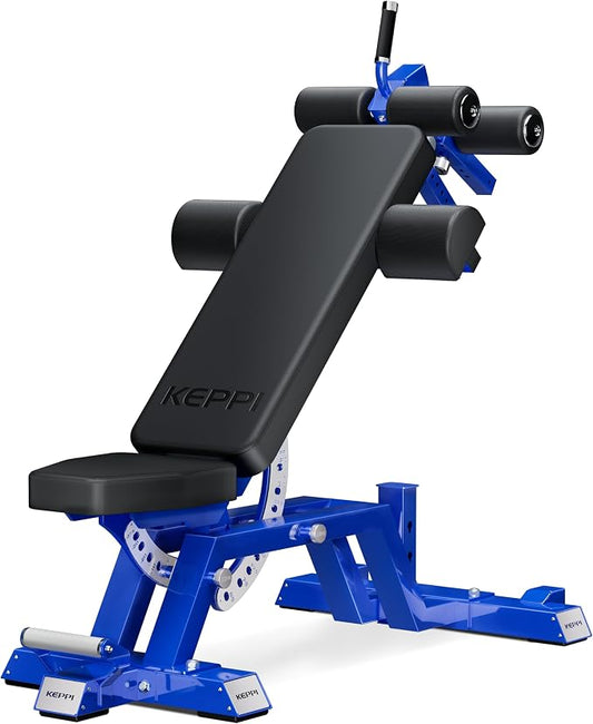 Keppi Fitness Bench6000 Weight Bench, Commercial Grade FID Workout Bench | 2200lb Flat Capacity, 11 Back&8 Seat Specialized Angles for Serious Lifters, 97lb Frame Weight with above 1 Gauge Support