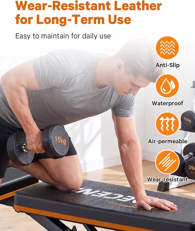 Adjustable Weight Bench,Adjustable weight bench, Multi-Functional Foldable workout Bench Press with 660 LBS Capacity, Strength Training Equipment gym for Home, Full heavy duty fitness bench gym at home.