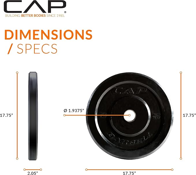 CAP Barbell Rubber Olympic Bumper Plate | Multiple Options/Colors