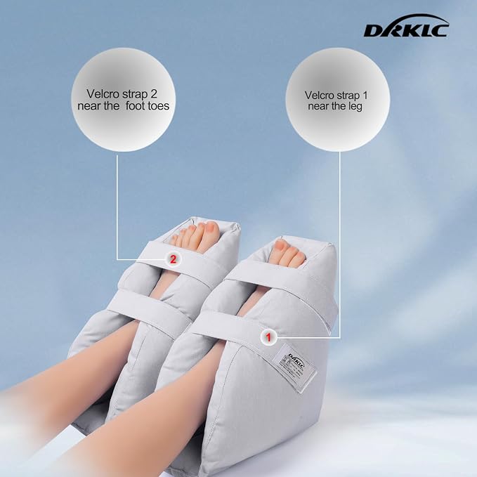 Heel Protector Cushion for Pressure Sores,Adjustable Foot Support Boot Surgery Recovery Supplies for Elderly Bedridden Pressure Ulcer Cushion Ankle Pillow for Bed, Wheelchairs