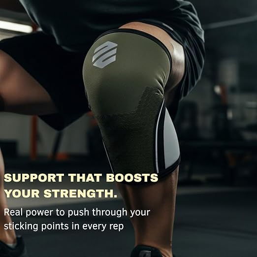 Knee Sleeves 7mm for Weightlifting, Squats, Fitness, Powerlifting, with Advanced 2025 Anti-Slip Design, Premium Neoprene, Constant Compression Brace, Gym Training Support - 1 PAIR - Men Women – DEVI (Green, Large)