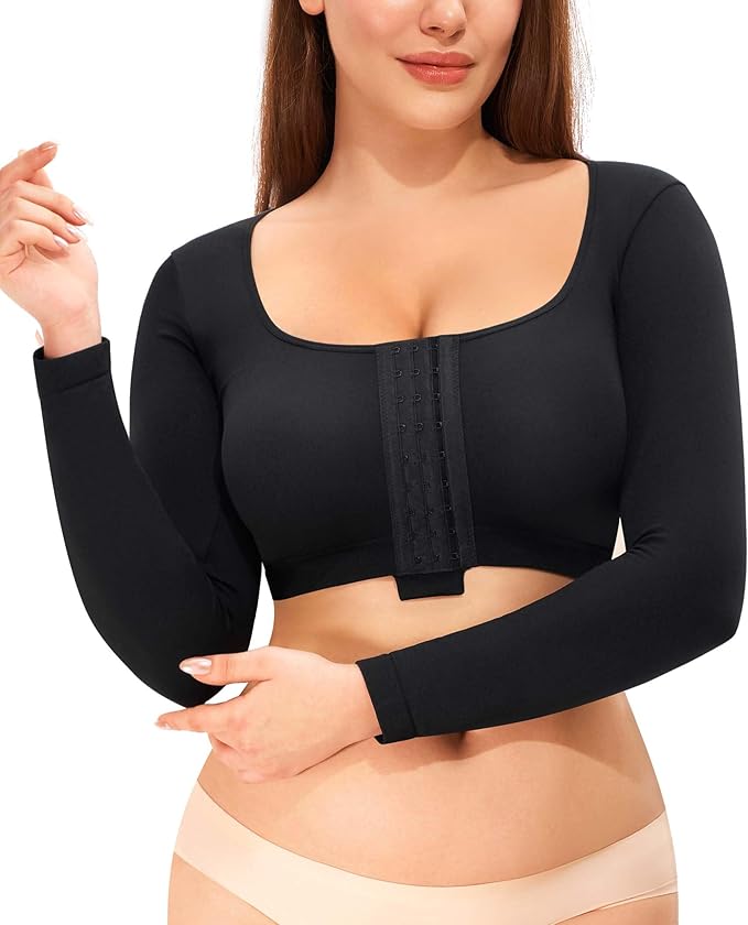 Nebility Arm Compression Sleeve Women Arm Shaper Post Surgery Post Surgery Front Closure Bra
