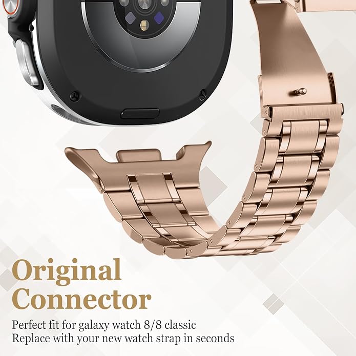 Metal Band for Samsung Galaxy Watch 9 8 40mm 44mm/Classic 46mm Men Women | Stainless Steel, No Gap Strap, Link Bracelet for Samsung Galaxy Watch 8 9 44 40mm/8 Classic 46mm, Business to Casual