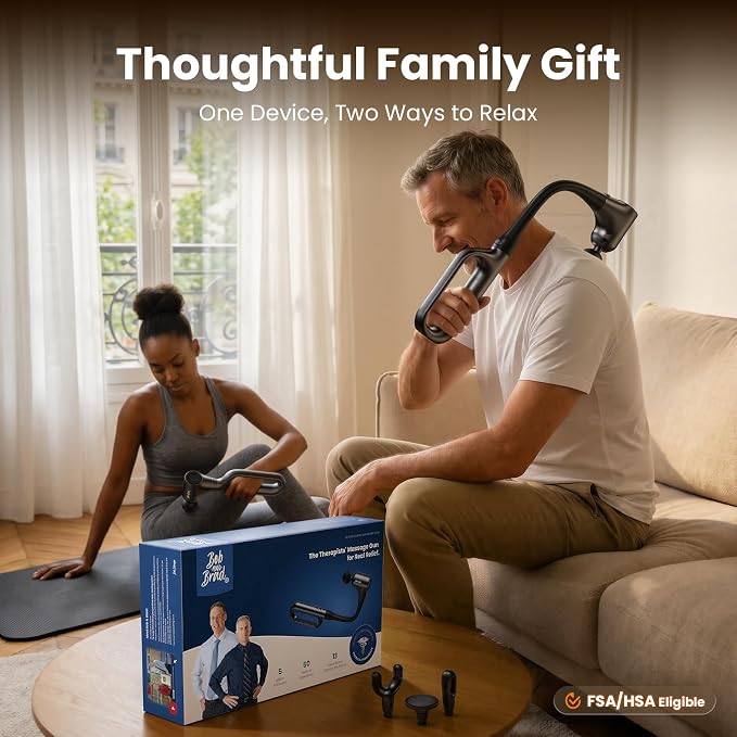 BOB AND BRAD L9 Massage Gun with Detachable Extension Handle for Back | 2-in-1 Long Handle Back Massager with D-Grip, Percussion Massager for Back, Shoulder & Legs, Home Office, FSA-HSA Eligible