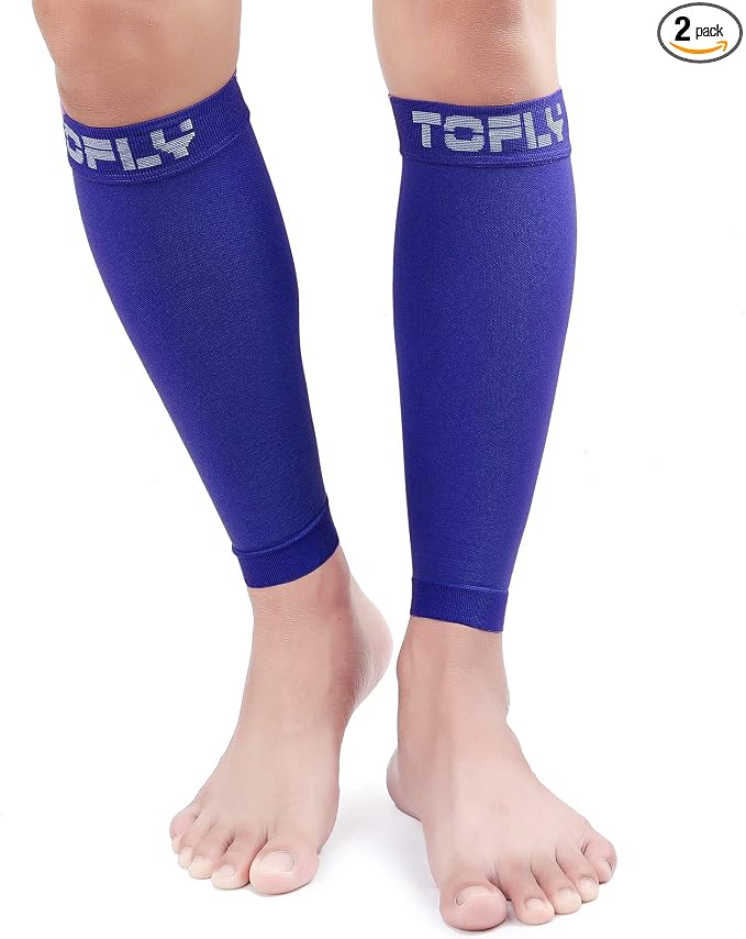 TOFLY Calf Compression Sleeve 20-30mmHg 1 Pair Footless For Men & Women | Footless Compression Socks For Leg Support, Shin Splint, Pain Relief, Swelling, Varicose Veins, Maternity, Nursing, & Travel