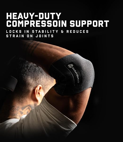 Gymreapers Elbow Compression Cuff for Weightlifting, Powerlifting – Support & Relief for Tendonitis, Stability, Tennis Elbow, Strength Training & Injury Recovery (Gray, 13")
