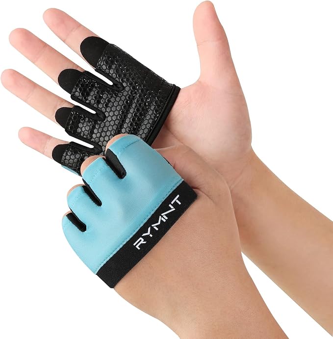 Minimal Workout Gloves for Women Men, Micro Fingerless Gym Gloves Grip Pads | Work Out Gloves for Kettlebells, Weight Lifting, Exercise, Pull Up, ,Cross Training, Silicone Grip Lifting Half Finger Gloves