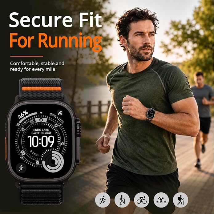 Nylon Loop Sport Band Compatible with Apple Watch Ultra 3 2 Band 49mm 46mm 45mm 44mm 42mm 41mm 40mm 38mm Women Men, Stretchy Strap Elastic Fabric Wristband for iWatch Series 11 10 SE 9 8 7 6 5 4 3 2 1