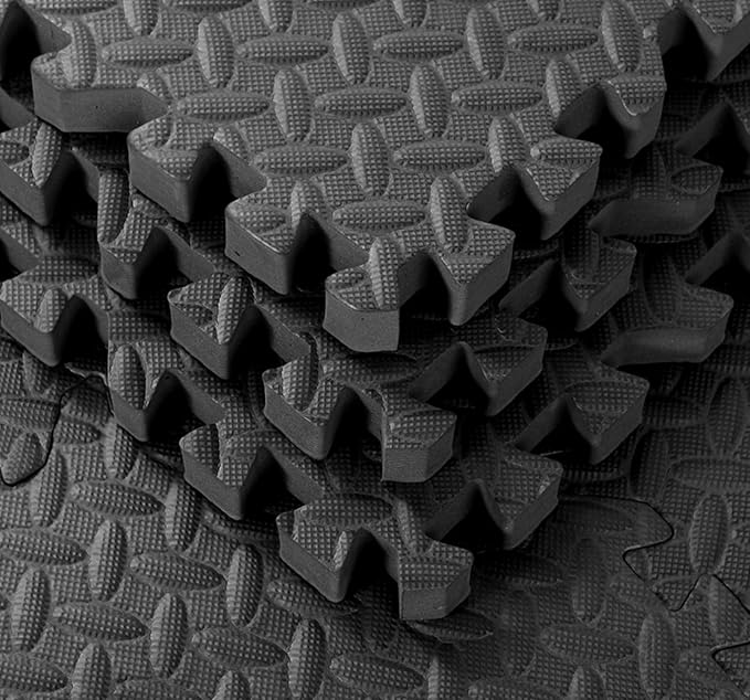 Arrowbash 12x12x1 Inch EVA Thick Interlocking Foam Floor Tiles Puzzle Exercise Mat Foam Mats for Home Gym Pets(Black,20)
