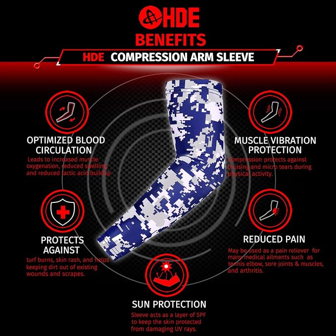 HDE Arm Compression Sleeves for Kids Basketball Shooting Sleeve Youth Sports Cooling Sun Protection Football Baseball 1 Pair