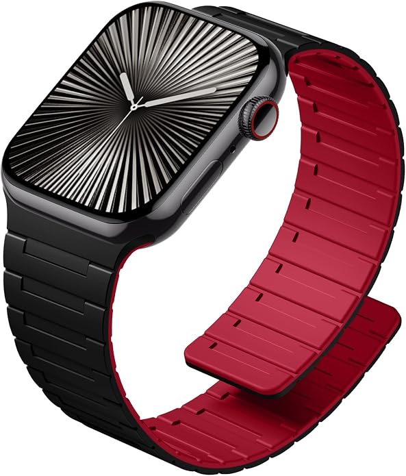 SNBLK Magnetic Watchband Compatible with Apple Watch for Men 44mm 45mm 46mm 49mm 42mm 41mm 40mm 38mm Women, Silicone Sport Strong Magnet Strap for iWatch Series 11 Ultra 3 Ultra 2 Se 10 9 8 7 6 5 4 1