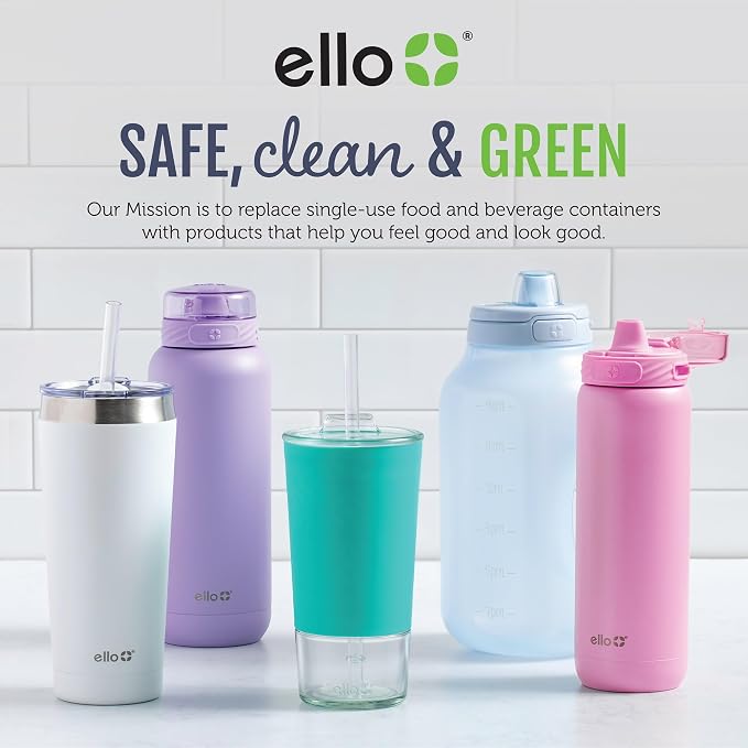 Ello Pop & Fill Insulated Stainless Steel Water Bottle with Quick Fill Lid, Leakproof Locking, Sip or Chug Spout, BPA-Free, Double Wall Vacuum Insulated for Sports, Travel & School- 22oz / 32oz / 40oz