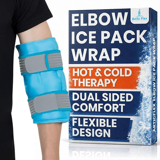 Arctic Flex Elbow Ice Pack Wrap for Tendonitis & Tennis Elbow - Reusable | Hot & Cold Brace Sleeve for Women & Men - Gel Ice Pack for Golfer's Elbow, Bursitis, Swelling & Post-Surgery Recovery
