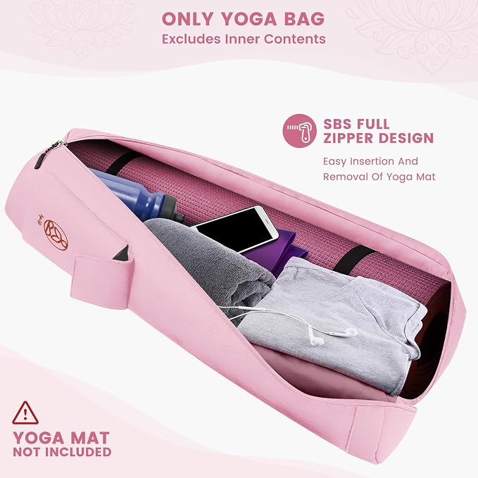 Gonex Yoga Mat Bag, Full-Zip Mat Carrier | 600D Oxford Fabric, Wet Pocket, Front Zip Pocket, Adjustable Strap, Fits Mats up to 26"