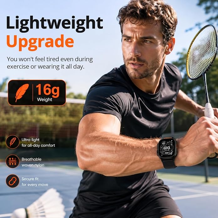 Nylon Loop Sport Band Compatible with Apple Watch Ultra 3 2 Band 49mm 46mm 45mm 44mm 42mm 41mm 40mm 38mm Women Men, Stretchy Strap Elastic Fabric Wristband for iWatch Series 11 10 SE 9 8 7 6 5 4 3 2 1