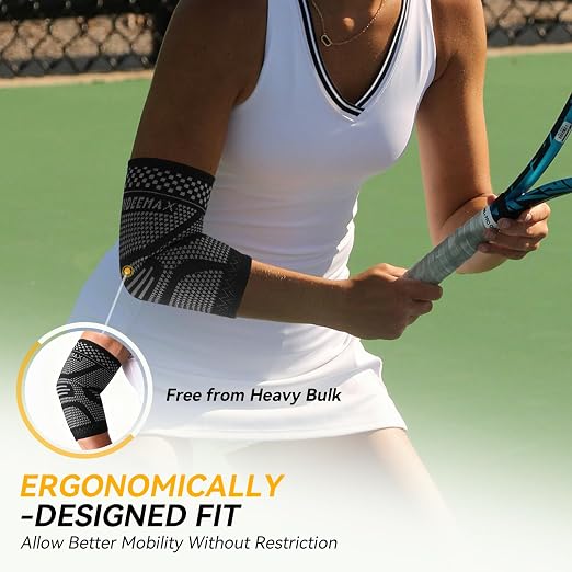 INDEEMAX Copper Elbow Compression Sleeve, 2 Pack Elbow Brace for Tendonitis | Elbow Sleeve for Women Men, Arm Support for Tennis & Golfer's Elbow, Joint Pain Relief, Arthritis, Bursitis, Weightlifting