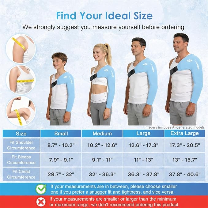 ComfiTECH Shoulder Arm Ice Pack Wrap for Pitcher & Recovery, Blue, XL | Flexible Gel Ice Pack for Shoulder & Elbow & Arm Cooling, Adjustable Arm Cold Sleeve for Throwing Recovery & Muscle Comfort