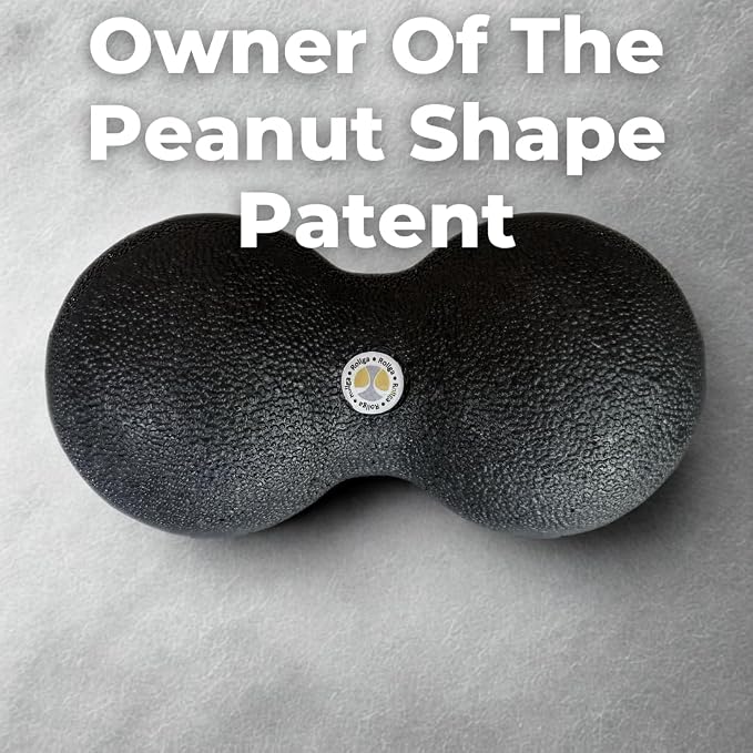 Rollga Peanut - The Better Peanut Ball Roller for Deep Tissue Massage, Mobility, Physical Therapy, Double Lacrosse Ball Massage, Back Pain, Myofascial Release, Muscle Knots, Suboccipital, & Acupoint