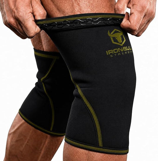 Iron Bull Strength Knee Sleeves 7mm (1 Pair) - Compression Brace & Knee Sleeve For Weightlifting, Powerlifting & Cross Training - Knee Support for Squats - Men & Women
