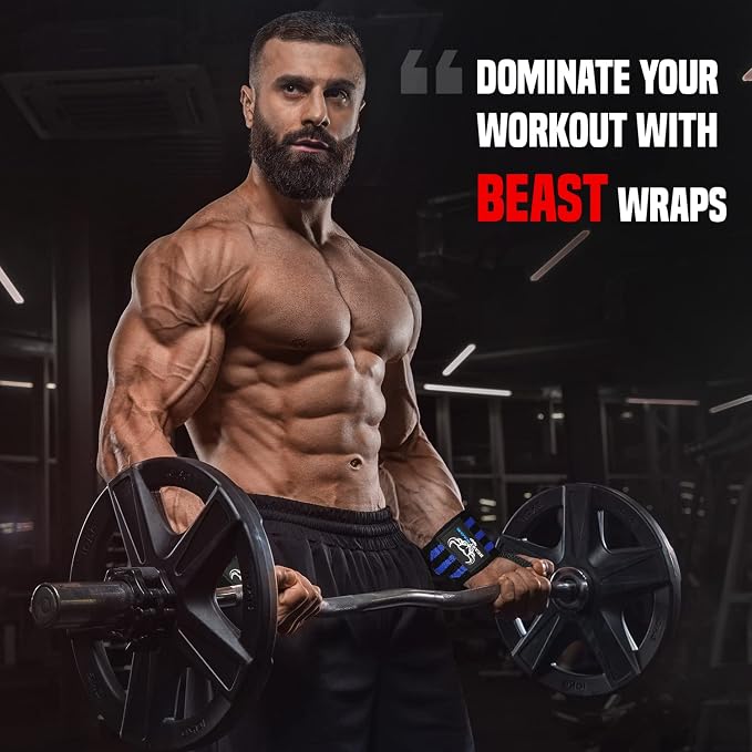 Wrist Wraps for Weightlifting - Adjustable Lifting Straps With Thumb Loop for Enhanced Gym Support, Powerlifting, Bodybuilding and Workout
