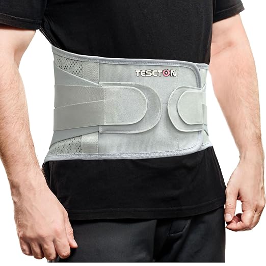 TESETON Back Brace for Lower Back Pain Men Women,Lumbar Support Belt with 3-Layer Adjustable Straps,Breathable Mesh for Herniated Disc,Sciatica,Scoliosis WT05-M