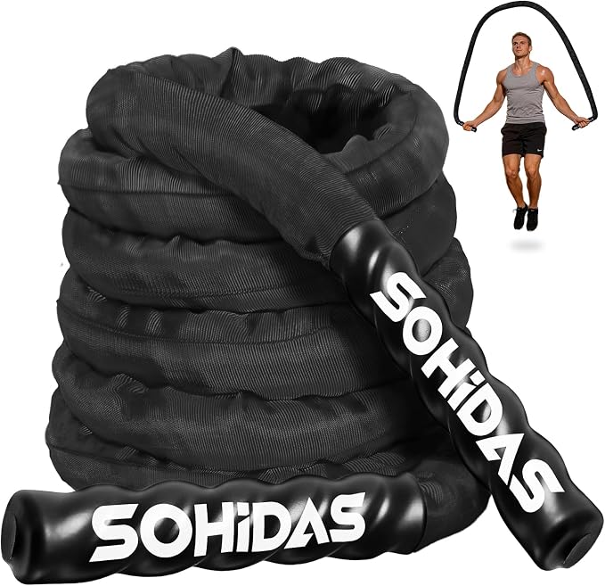 Weighted Jump Rope for Men Women, 3.68LB Adult Jump Ropes for Fitness Heavy Skipping Rope, Jumping Rope for Training Muscle Speed Home Gym Workout Equipment Exercise Jumpropes Weight Loss